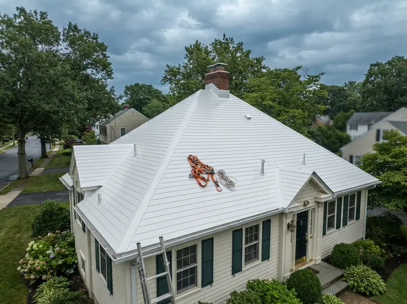 Protective roof coating on Chatham NJ home Protective roof coating on Chatham NJ home