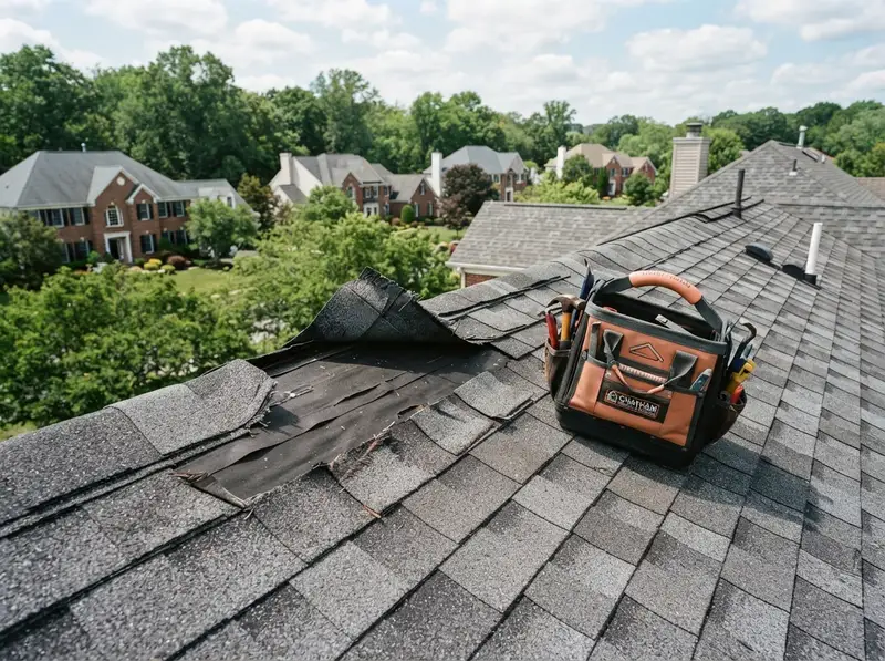 Storm damaged roof shingle repair in Chatham Storm damaged roof shingle repair in Chatham