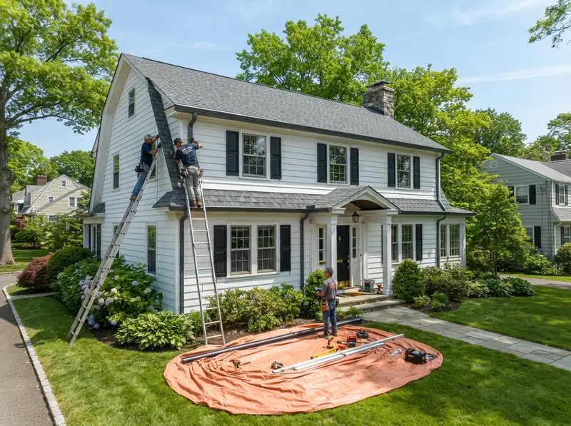 Seamless gutter installation in Chatham Seamless gutter installation in Chatham